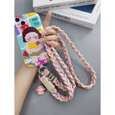 Crossbody Shoulder Lanyard for Mobile Phone Case with Patch Tab Colorful Nylon Necklace Strap String Ropes Phone Accessories