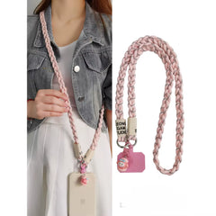 Crossbody Shoulder Lanyard for Mobile Phone Case with Patch Tab Colorful Nylon Necklace Strap String Ropes Phone Accessories