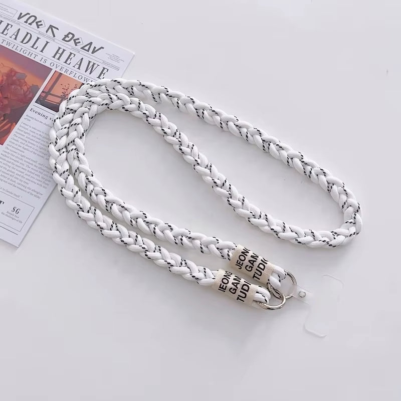 Crossbody Shoulder Lanyard for Mobile Phone Case with Patch Tab Colorful Nylon Necklace Strap String Ropes Phone Accessories