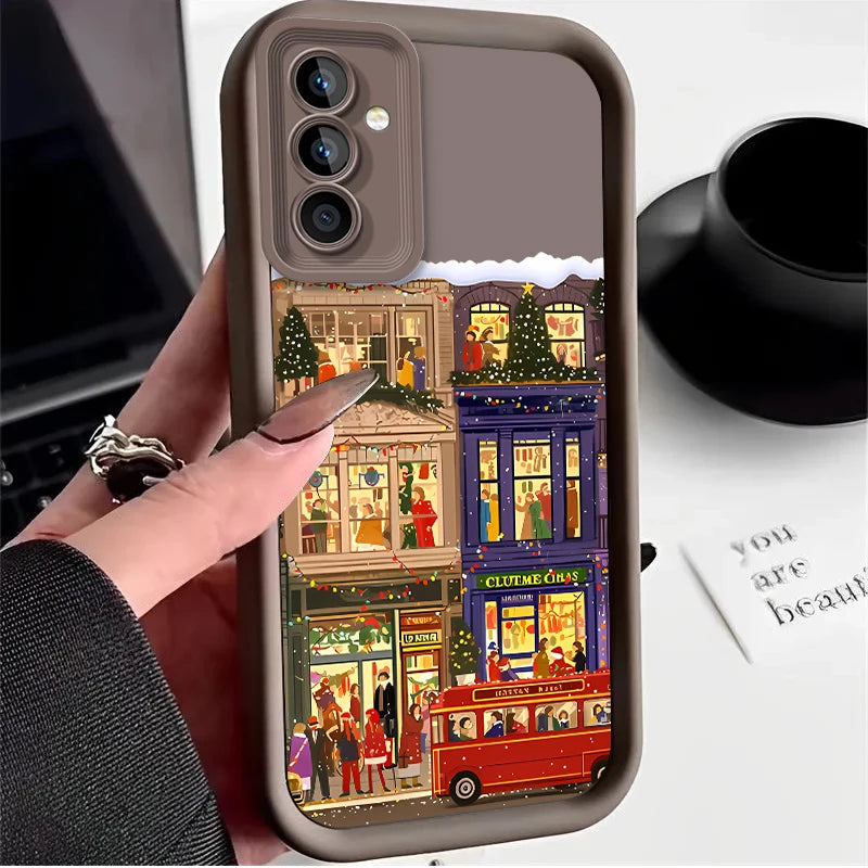 Christmas Lights Case for Samsung Galaxy S25 Ultra plus S24 S23 S22 S21 S20 FE A73 A72 A71 A56 A55 A54 5G A52 A52S A51 4G Cover