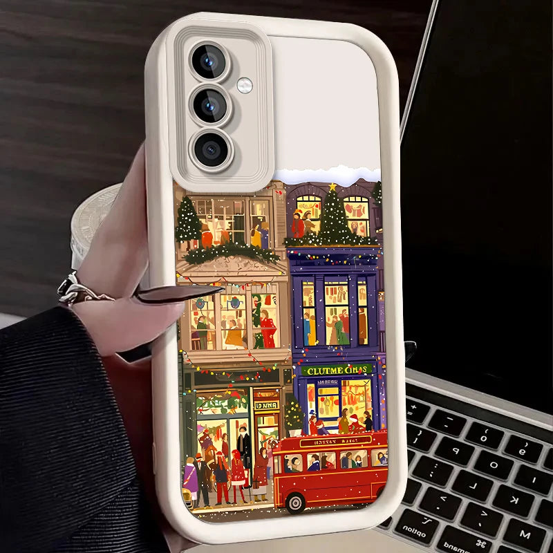 Christmas Lights Case for Samsung Galaxy S25 Ultra plus S24 S23 S22 S21 S20 FE A73 A72 A71 A56 A55 A54 5G A52 A52S A51 4G Cover