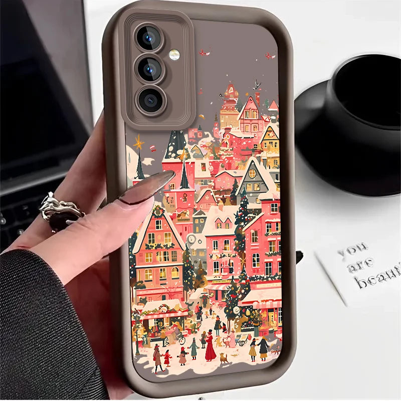 Christmas Lights Case for Samsung Galaxy S25 Ultra plus S24 S23 S22 S21 S20 FE A73 A72 A71 A56 A55 A54 5G A52 A52S A51 4G Cover