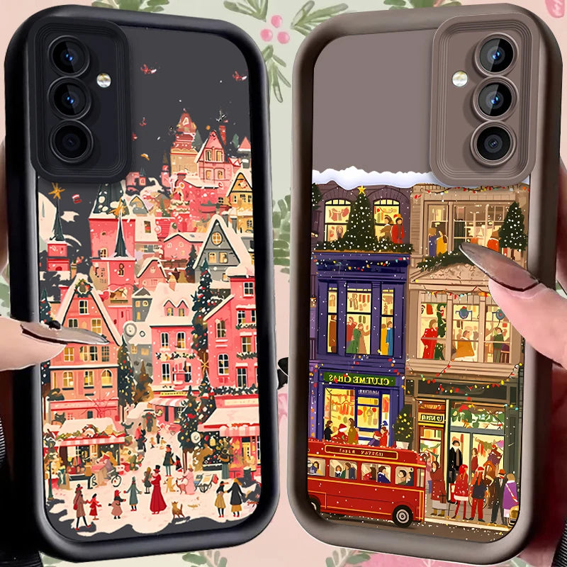 Christmas Lights Case for Samsung Galaxy S25 Ultra plus S24 S23 S22 S21 S20 FE A73 A72 A71 A56 A55 A54 5G A52 A52S A51 4G Cover