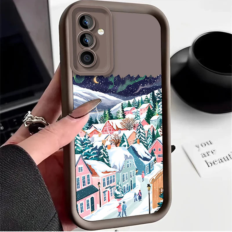 Christmas Lights Case for Samsung Galaxy S25 Ultra plus S24 S23 S22 S21 S20 FE A73 A72 A71 A56 A55 A54 5G A52 A52S A51 4G Cover