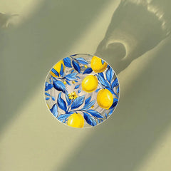 Cute Summer Fruit Yellow Lemon Griptok Clear Phone Grip Stand Holder for Iphone Samsung Huawei Xiaomi INS Transparent Bracket