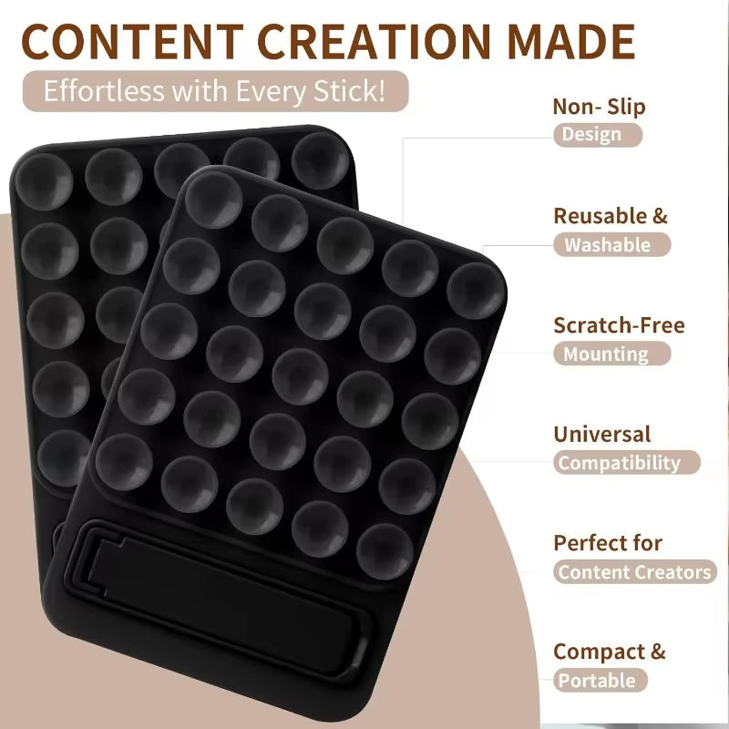 Silicone Adsorption Phone Holder Mirror Shower Phone Holder Foldable Sticky Smart Phone Stand Holder Accessories